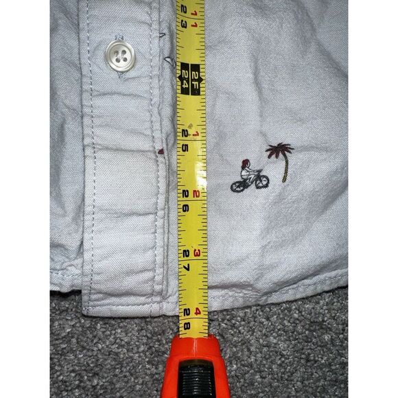 Vans Men L  Blue  Button Front Short  Sleeve Shirt Outdoor Beach Print Surfer #B - Picture 7 of 7